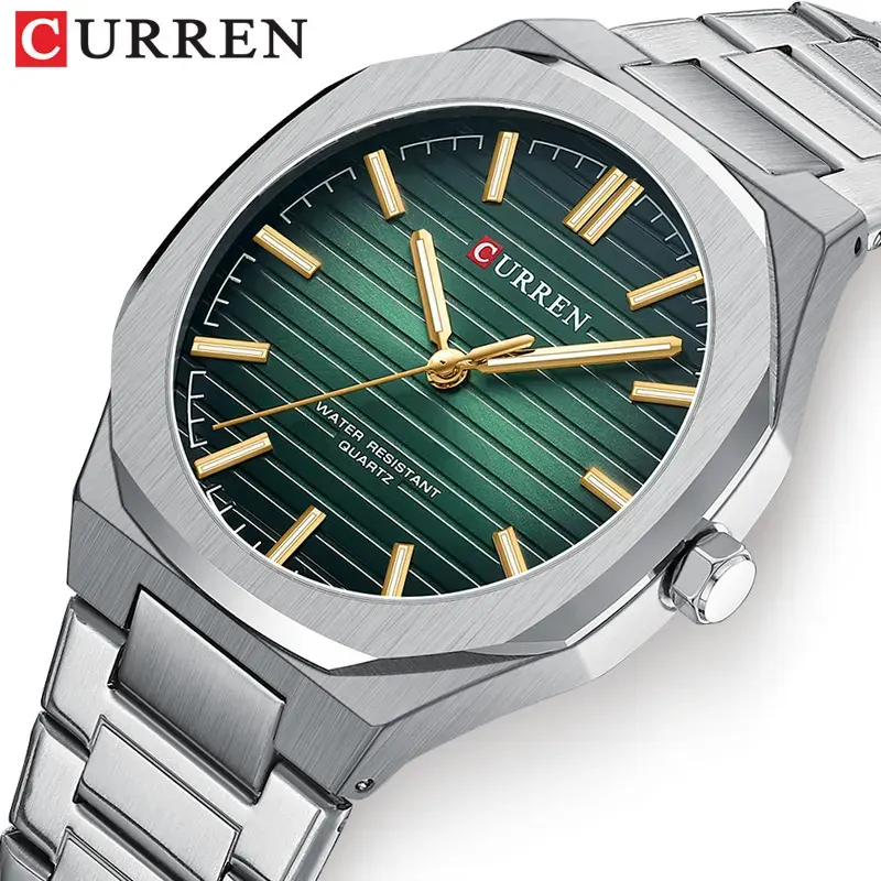 Curren Green Dial Silver-tone Men’s Watch | 8456